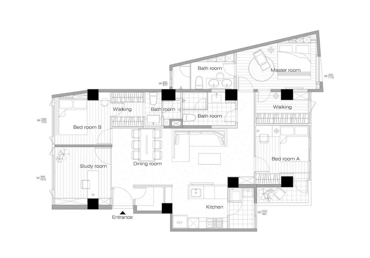 3 Bedrooms And 1 Study And 3 Bathrooms Near Taipei 101 & Mrt 외부 사진